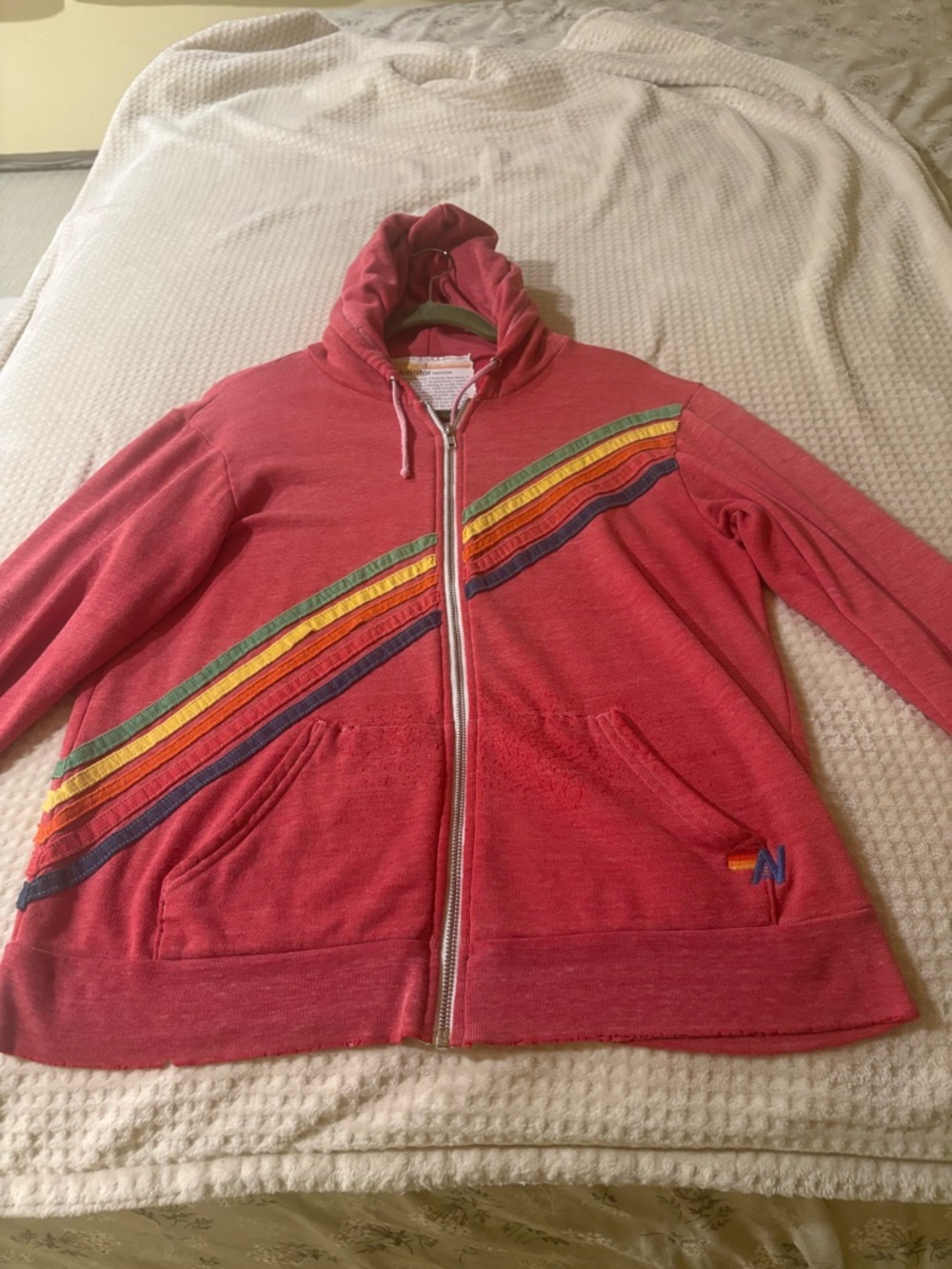 VINTAGE! Aviator Nation Red Hoodie with Yellow Sun Label